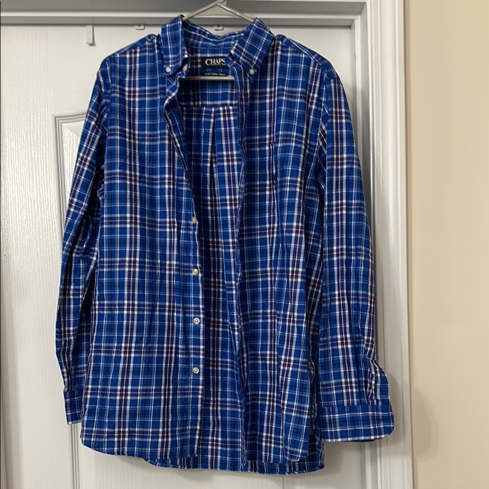 Chaps Blue and Purple Casual Button Down Shirt